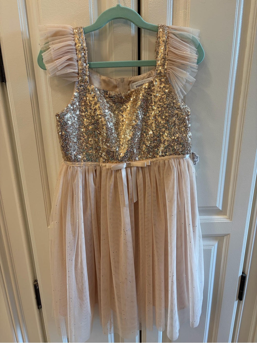 Popatu Sequin Bodice Tulle Dress - Blush Gold